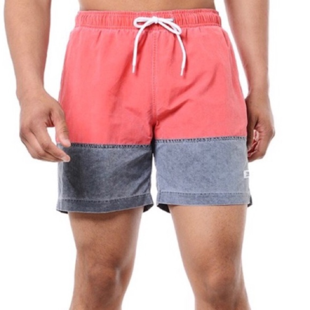 Trunks Brand Swim Trunks in Cayenne and Black